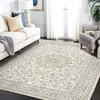 Mattor Area Rug Living Room Rugs: 8x10 Stor maskin Washable Non Slip Thin Carpet Soft inomhus lyxblommig fläckbeständig fo