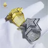 Designer bijoux hip hop VVS Moisanite Moisanite personnalisé Hip Hop Double Layer Star Design Ring 925 Sterling Sliver Moisanite Anneaux pour hommes et femmes