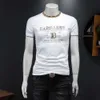 Fałszywe lato nowe wysokiej jakości jedwabne bawełniane Trend Mens T-shirt z krótkim rękawem QT6012AFD990 AGQQ