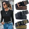 Bälten 2023 Mens och Womens Belt Retro Punk Pyramid Rivet Belt Womens Luxury Street Design Womens Black Belt Jeanssc420407