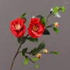 Fleurs décoratives 1pc Nice Red Camellia Artificial Green Plant Home Party Mariage Birthday