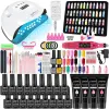 Trimmer Professional Nail Set Poly Nail Gel Kit avec 114W / 54W UV Nail Lamp Force pour tous les outils de manucure de vernis à ongles en gel de séchage