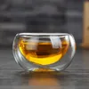 Värmebeständig transparent dubbelskikt Glas Small Kung Fu Tea Cup Set Tasting Cups Heat Isolation Mug Chinese Teacups 240329