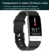 Pulseira inteligente Relógio da pulseira Temperatura corporal Pressão sanguínea Monitor de freqüência cardíaca para Android iOS Fitness Tracker Sleep Monitor7655566