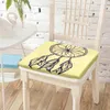 Kudde Multicolor Feather Print Chair Seat S Soft Mat utrustad med osynliga blixtlåsstolar för kontorsdekor