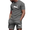 Vendita di tshirtshorts estivi set da 2 pari per il fitness casual che faceva jogging sportivo hiphop hiphop traspirato a maniche corte e traspirabile 240407