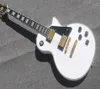 Guitarra elétrica LP Branco Hardware dourado Fingerboard de madeira de pau -rosa de mogno de alta qualidade8354350