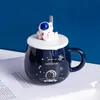 Creative Astronaut Planet Mugs Cartoon Ceramic Coffee Coffee Cup Office Home Office Brinking Cups Set Scoon con Peso del Peso Regalo 240407