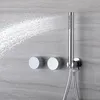 Brass Shower Head Water Saving Bathroom Handheld Sprayer Set BlackWhiteRose GoldBrushed NickelChrome Bath Sprinkler 240325