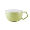 Macaron Color Ceramic Big Mug 1000ml Bowl with Lid Student Lunch Box Office Microwave Oven Available Cups Coffee Milk Breakfast 240407