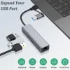 Skrivare Zuidid USB C Ethernet Adapter 1000Mbps Network Card USB3.0 HUB RJ45 LAN för bärbar dator PC Lenovo Xiaomi Mi Box Book USBC Hub