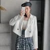 Trajes de mujer Blazer de recortes gótico de mujeres con cadena de metal Harajuku Design Streetwear