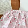 Ensembles de vêtements 2PSC Été Baby Set Cute Pink Peach Peach stéréoscopique Halter Halter et Pantalon For Girls Kids Fashion