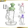 5.9'' Dab Rig Glass Bong 2024 New Hand Blown Glass Water Pipe 14mm Quartz Banger Portable Smoking Pipe with Golden Hittn Logo Milk pink Milk Green Milk Purple