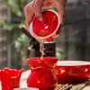 Cups Saucers Chinese Tureen Cup Ceramic Teapot Tea Kettle Dragon/peony Style Sets Wedding Gift For Friends