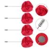 Fleurs décoratives 4 pcs le rose corsage de rose enveloppé la combinaison de décoration broche en mousseline de soie accessoire