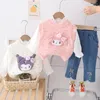 Ensembles de vêtements Kids 2024 Spring Baby Gilr Vêtements 1 à 5 ans de style coréen Knited Vest Shirts Pants filles Boutique tenue