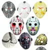 أقنعة الحفلات السريعة 12 Style Fl Face Masquerade Jason Cosplay Skl Mask مقابل Friday Horror Hockey Halloween Festival Wholesale Dhsov