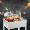 Gereedschap Outdoor BBQ Grill huishouden draagbaar houtskool vouwen gemakkelijk gedemonteerd roestvrij staal