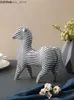 Arts and Crafts Resin Simulation Animal Statue Abstract Black and White Line Zebra Modern Home Decoration Accessories Handicraft FurnishinsL2447