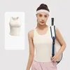 Gilet de yoga de haute qualité 4d tissu élastique intégré le cou rond fixe serré anti-gâchis de sport non runs