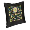 Pillow Gepersonaliseerde Mexicaanse Otomi Zonnebloembladeren Cover Decoratie Bloemborduurwerk voor woonkamer