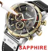 Dom Sapphire Sport Watches for Men Top Brand Luxo Militar de couro Militar Watch Relógio Cronógrafo WristWatch M1320DBL1M CX25491821