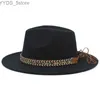 Beauts à bord large n ° 2 pour femmes futures pour femmes enfants panama fedora sunhat trilby cap street style classique voyage jazz fête rétro yq240407