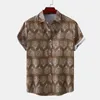 メンズTシャツファッションシャツ夏の半袖ラペルデザインボタニカルプリントハワイカジュアルスタイルレディーティー