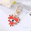 Rhinestones Pearl Evil Eyes Keychains Alloy Men Women Peach Love Heart Devil's Eyes Bag Car Keychain Pendant in Bulk