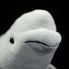 Movies TV Plush toy 40CM Length Lifelike White Whale Stuffed Toy Soft Real Life Ocean Animal Beluga Whales Plush Toys Gifts 240407