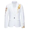 Fashion Paisley Stamping Print Mens Suit Coat Casual Business Wedding Slim Fit Single Buckle Party Office 240326