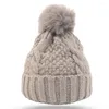 Берец теплый вязаный вязаный шляпа Осень Зимняя Женщины Женщины Сплошная Цвета толстая плюшевая крышка универсальные лыжи ежедневные шляпы мода простые подарки