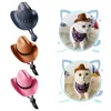 Abito per cani Cappello da pet costume da cowboy oggetti di guardia del copricapo Star Charm Kitten Cap da sole