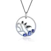Kains Glacier Penguin Animal Natural Sapphire Handmade 925 Sterling Silver Pendant Necklace Women