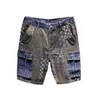 Men's Shorts Trendy Paisley Denim Shorts for Mens Summer Hip-Hop Fashion Marka wydrukowana pięć par ulicznych multi kieszeni J240407