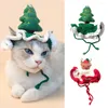 Hundkläder söt julgran husdjur huvudbonad virkning hatt ull handvävd drag hattar tecknad justerbara festliga tillbehör