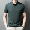 T-shirts pour hommes Boutique Fashion Urban Couleur solide polyvalent Polo d'été lâche Stéro