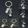 Keychains Lanyards 1pc Strength Sports Barbell Dantg Charm Weight Fitness With Words Gym CrossFit Keyring Keychain Gifts To Man Q240403