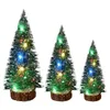 Dekoracje świąteczne ozdoby drzewa 3PCS LED miniaturowy pulpit ornament do sypialni na półki w ogrodzie pokój dla dzieci i nie tylko