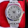 Relógio de diamante masculino Mecânico automático 2824 relógios Sapphire 41mm de aço com diamante completo Lady Watchwatch Montre de Luxe