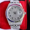 Diamond Watch Mens Automatic Mechanical 2824 Uhren Sapphire 41 mm Full Diamond Stahlarmband Lady Armbandwatch Montre de Luxe