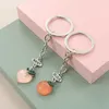 Keychains Lanyards 1set(2pcs) Lovely Best Buds Keychain Resin Key Ring Crab Peach Ice Cream Biscuit Chain BFF Friendship Gifts Handmade Jewelry Q240403