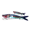 Proaovao Fishing Lure 6 сегментов Жизненные форели с плаванием Multi Coverted Artificial Bait Crankbait жесткая углеродная сталь Tre 240327