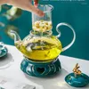 Teaware -sets British Afternoon Tea Set huishoudelijk licht luxe gekookte fruit teepot aardewerk met filter kaarsenverwarming