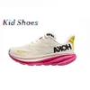 Hokah Kid One Clifton 9 Running Shoes Running Sneakers Hokahs feminino triplo Cyclamen Branco Branco Doce LilaC LilaC