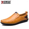 Casual schoenen Reetene echte lederen mannen comfortabel slip-on rijden buiten flats loafers zapatos hombre 37-47