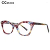 Solglasögonramar 55357 Vintage Cat Eye Acetate Glassor Frame Women Recept Glasglas Floral Eyewear Custom Diopter