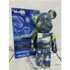 Action Toy Figures 28 cm Berbricklys 400 Bearbrick Starry Night Van Gogh Bear Collection Bambole Presente Regalo Delivery Delivery T Dhzs0