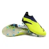Chaussures de football pour hommes Predators précision + bottes FG Cleats Bottes de football extérieur Scarpe Da Calcio Blanc Bleu
